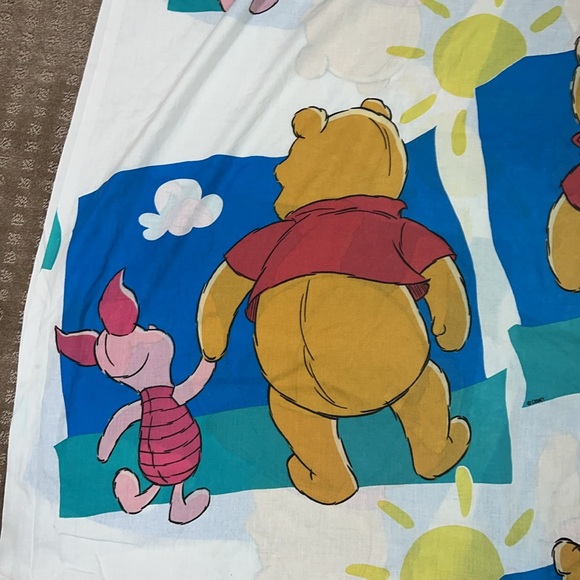 Disney Vintage Twin Winnie The Pooh & Piglet Sheet EUC - Picture 3 of 4